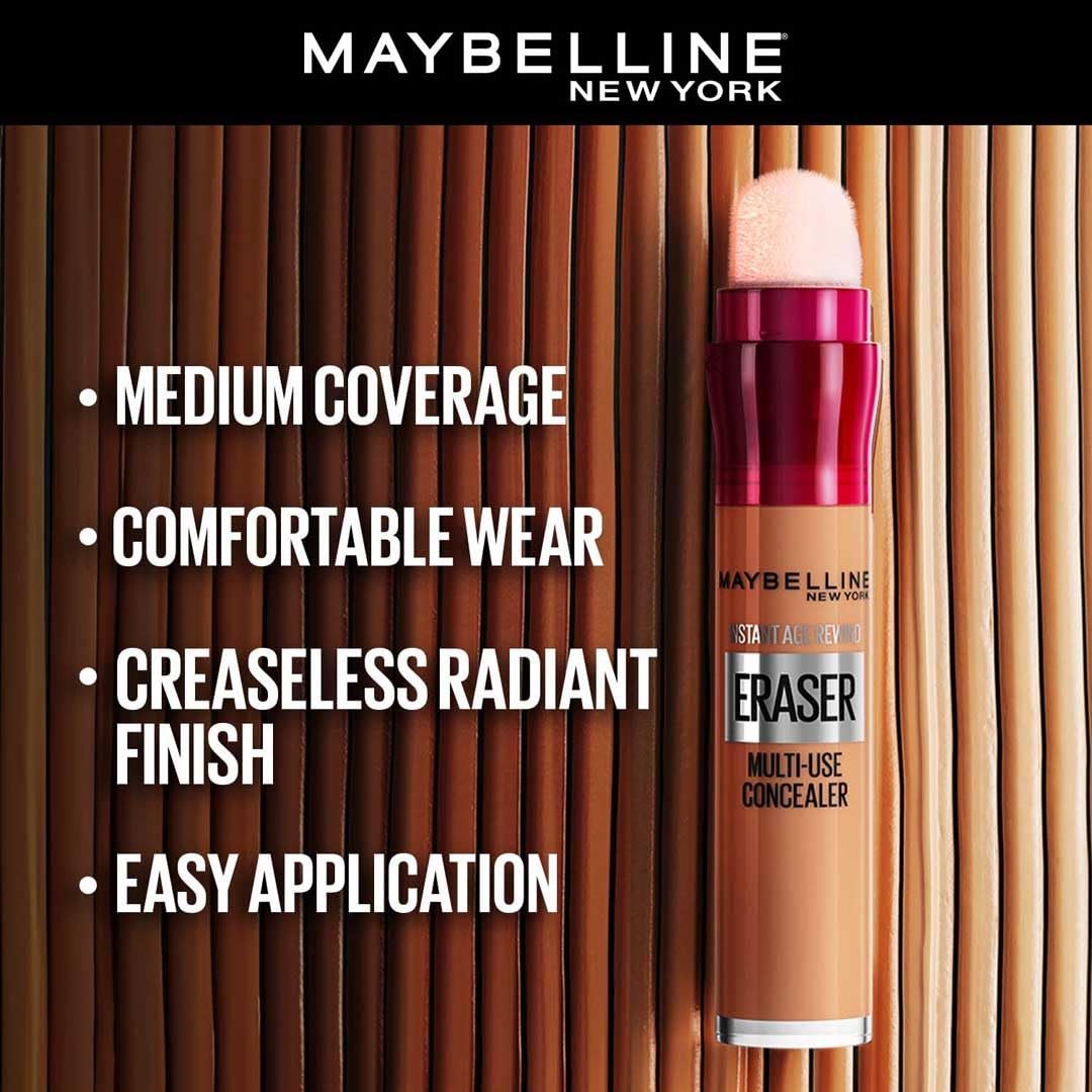 Maybelline New York Instant Age Rewind Eraser Concealer, Conceal, Contour, Highlight 140 Honey