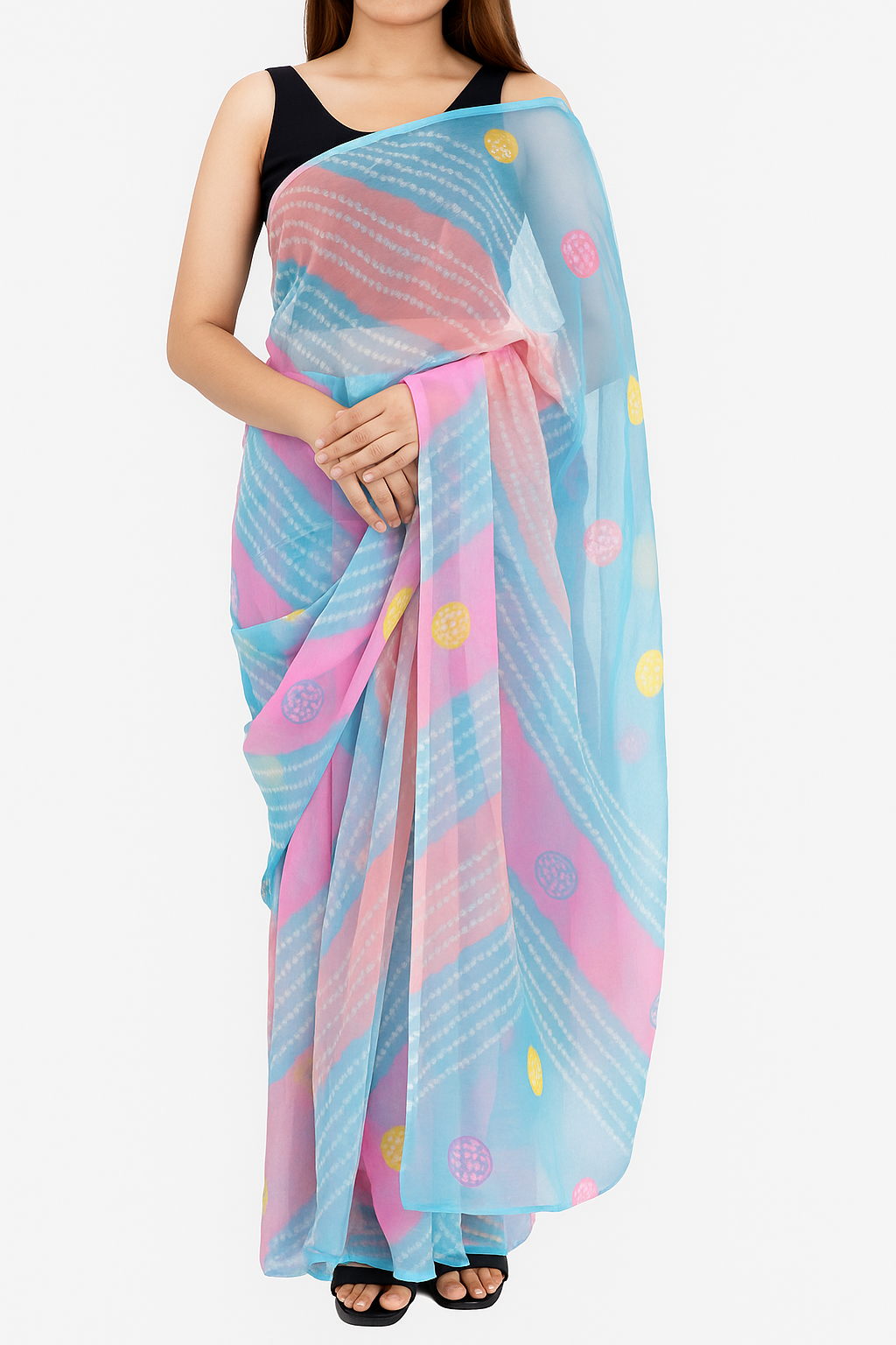 Pastel Breeze Chiffon Saree