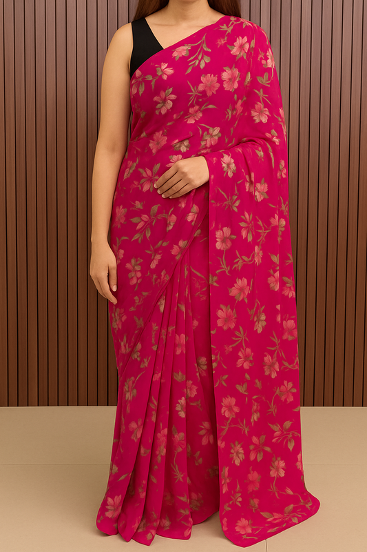 Rosé Blossom Saree