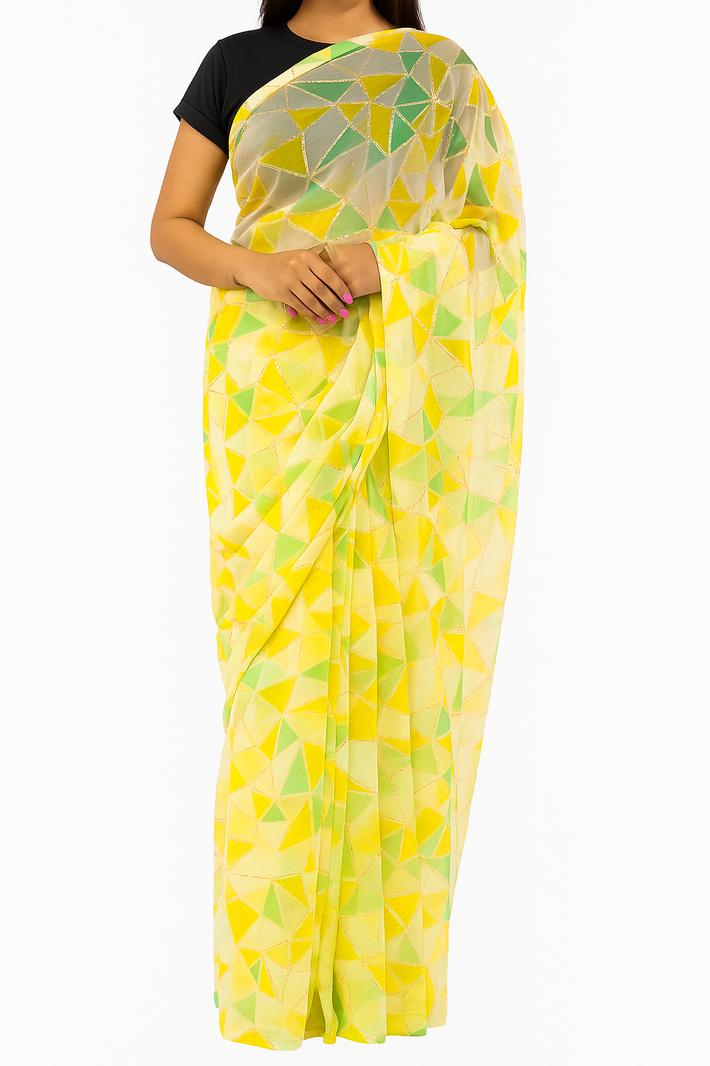Geometric Glow Saree