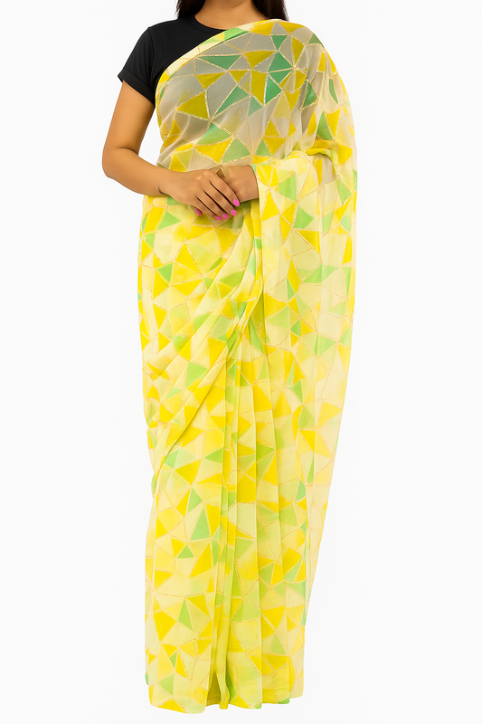 Geometric Glow Saree