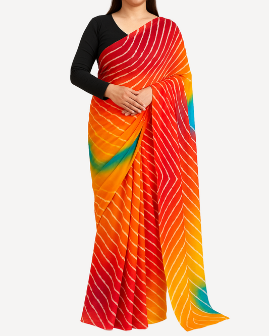 EnchantingMulticolour Chiffon Saree