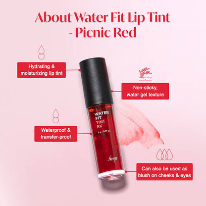 The Face Shop Water Fit Lip Tint 03 Picnic Red